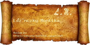 Lánczky Montika névjegykártya